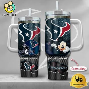 NFL Houston Texans Mickey Mouse Custom 40oz Stanley Cup Tumbler