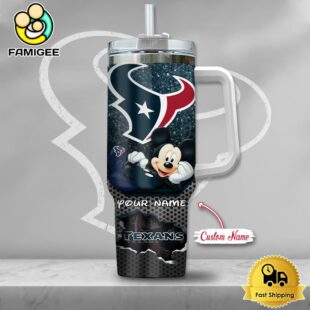 NFL Houston Texans Mickey Mouse Custom 40oz Stanley Cup Tumbler