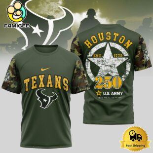 NFL Houston Texans US Army 250th Anniversary Parade T-Shirt