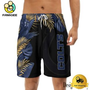 NFL Indianapolis Colts Men's Summer Hawaiian Casual Drawstring Shorts