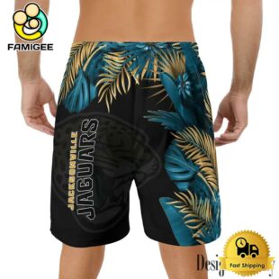 NFL Jacksonville Jaguars Men's Summer Hawaiian Casual Drawstring Shorts
