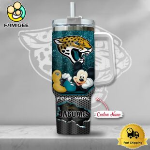 NFL Jacksonville Jaguars Mickey Mouse Custom 40oz Stanley Cup Tumbler
