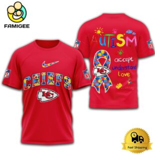 NFL Kansas City Chiefs Autism Accept Understand Love T-Shirt