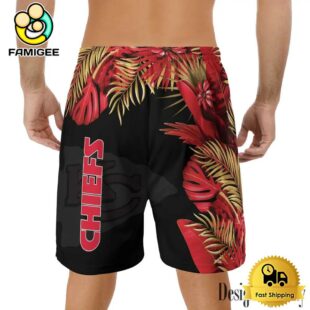 NFL Kansas City Chiefs Men's Summer Hawaiian Casual Drawstring Shorts