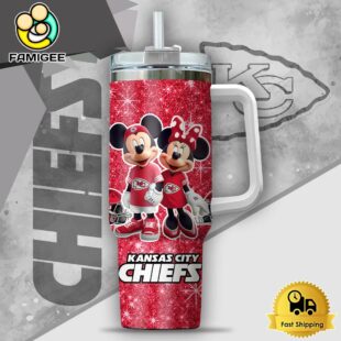 NFL Kansas City Chiefs Mickey And Minnie Couple Custom 40oz Stanley Cup Tumbler