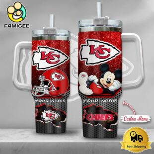 NFL Kansas City Chiefs Mickey Mouse Custom 40oz Stanley Cup Tumbler