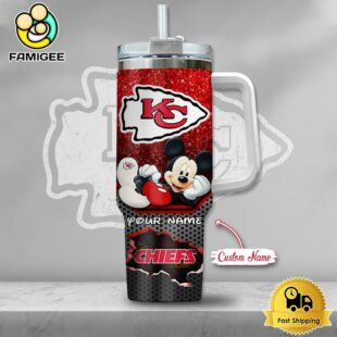 NFL Kansas City Chiefs Mickey Mouse Custom 40oz Stanley Cup Tumbler