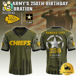 NFL Kansas City Chiefs US Army 250th Anniversary Parade Football Jersey