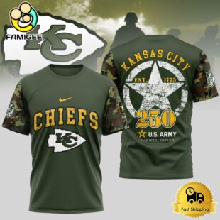 NFL Kansas City Chiefs US Army 250th Anniversary Parade T-Shirt