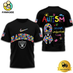 NFL Las Vegas Raiders Autism Accept Understand Love T-Shirt