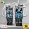 NFL Las Vegas Raiders Stitch Glitter Custom 40oz Stanley Cup Tumbler