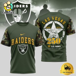 NFL Las Vegas Raiders US Army 250th Anniversary Parade T-Shirt