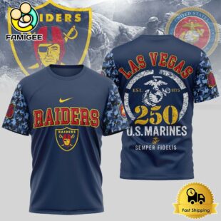 NFL Las Vegas Raiders Us Marine Corps Will Celebrate Its 250th Anniversary T-Shirt