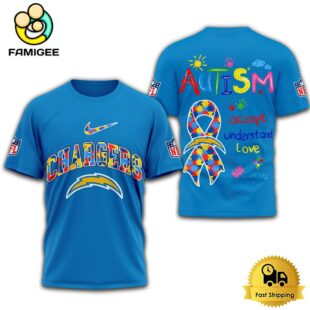 NFL Los Angeles Chargers Autism Accept Understand Love T-Shirt