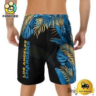 NFL Los Angeles Chargers Men's Summer Hawaiian Casual Drawstring Shorts