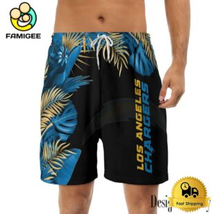 NFL Los Angeles Chargers Men's Summer Hawaiian Casual Drawstring Shorts