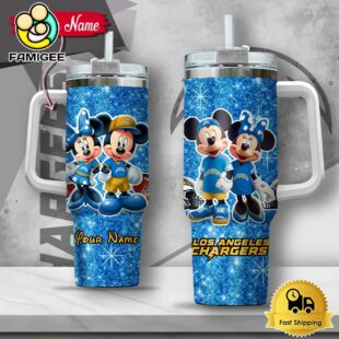 NFL Los Angeles Chargers Mickey And Minnie Couple Custom 40oz Stanley Cup Tumbler