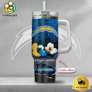 NFL Los Angeles Chargers Mickey Mouse Custom 40oz Stanley Cup Tumbler