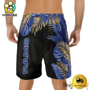 NFL Los Angeles Rams Men's Summer Hawaiian Casual Drawstring Shorts
