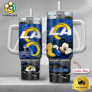 NFL Los Angeles Rams Mickey Mouse Custom 40oz Stanley Cup Tumbler