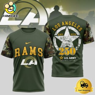 NFL Los Angeles Rams US Army 250th Anniversary Parade T-Shirt