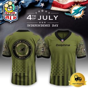 NFL Miami Dolphins Happy US Independence Day Football Jersey