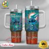 NFL Miami Dolphins Stitch Glitter Custom 40oz Stanley Cup Tumbler