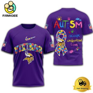 NFL Minnesota Vikings Autism Accept Understand Love T-Shirt