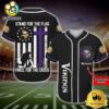 NFL Minnesota Vikings Stand For The Flag Kneel For The Cross Baseball Jersey