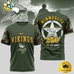 NFL Minnesota Vikings US Army 250th Anniversary Parade T-Shirt