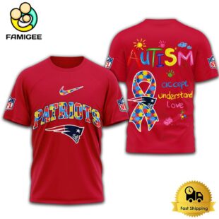 NFL New England Patriots Autism Accept Understand Love T-Shirt