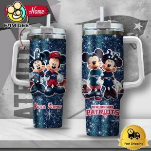 NFL New England Patriots Mickey And Minnie Couple Custom 40oz Stanley Cup Tumbler