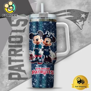 NFL New England Patriots Mickey And Minnie Couple Custom 40oz Stanley Cup Tumbler