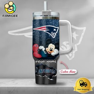 NFL New England Patriots Mickey Mouse Custom 40oz Stanley Cup Tumbler