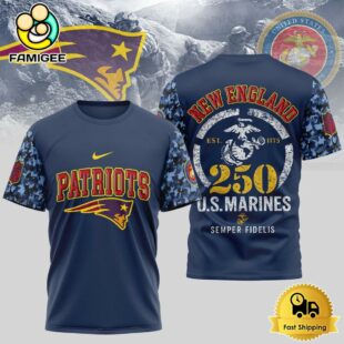 NFL New England Patriots Us Marine Corps Will Celebrate Its 250th Anniversary T-Shirt