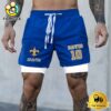NFL New Orleans Saints Blue Custom Name Double Sport Shorts
