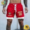 NFL New Orleans Saints Red Custom Name Double Sport Shorts
