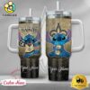 NFL New Orleans Saints Stitch Glitter Custom 40oz Stanley Cup Tumbler