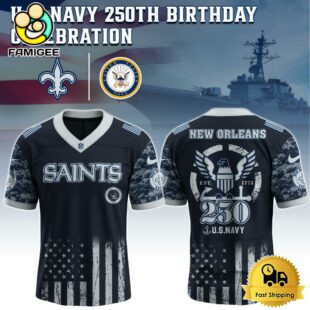 NFL New Orleans Saints The Navy 250Th Celebration Football Jersey