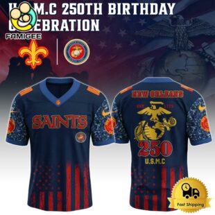 NFL New Orleans Saints Us Marine Corps Will Celebrate Its 250th Anniversary Football Jersey