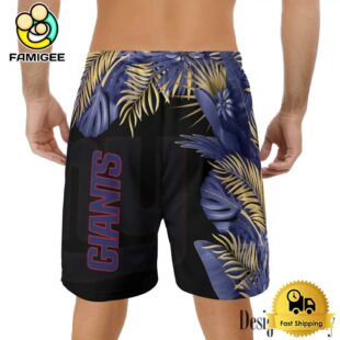 NFL New York Giants Men's Summer Hawaiian Casual Drawstring Shorts