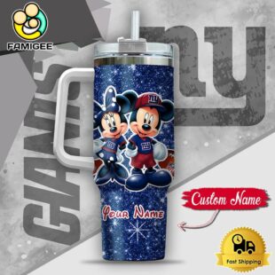 NFL New York Giants Mickey And Minnie Couple Custom 40oz Stanley Cup Tumbler