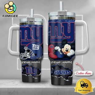 NFL New York Giants Mickey Mouse Custom 40oz Stanley Cup Tumbler