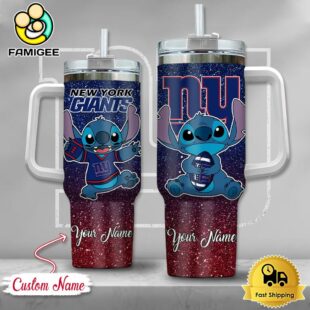NFL New York Giants Stitch Glitter Custom 40oz Stanley Cup Tumbler