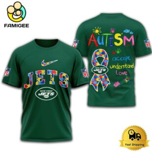 NFL New York Jets Autism Accept Understand Love T-Shirt