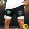 NFL New York Jets Black Custom Name Double Sport Shorts