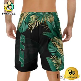 NFL New York Jets Men's Summer Hawaiian Casual Drawstring Shorts
