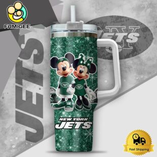 NFL New York Jets Mickey And Minnie Couple Custom 40oz Stanley Cup Tumbler