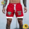 NFL New York Jets Red Custom Name Double Sport Shorts
