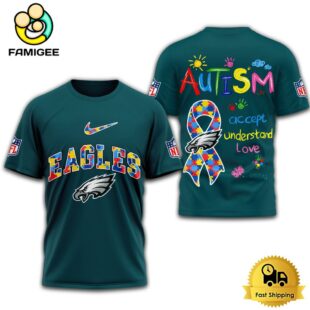 NFL Philadelphia Eagles Autism Accept Understand Love T-Shirt